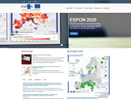 HYPERTECH successfully redesigned the ESPON website